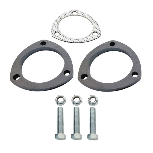 Exhaust Flange Plate Kit 76.2mm 3 Inch With Gaskets Nuts And Bolts 10mm Thick 3 Bolt