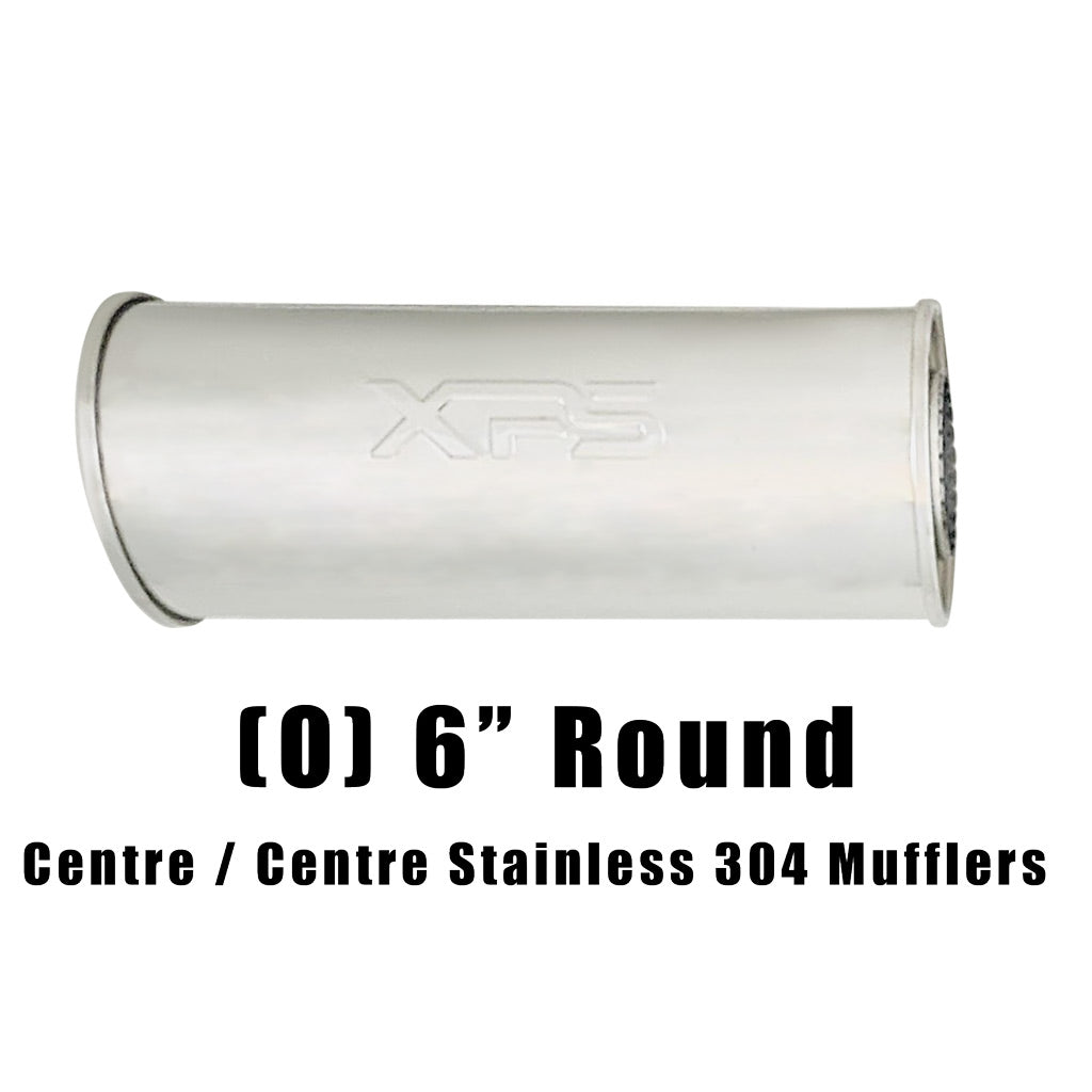 6" Round Centre/Centre Configurations Mufflers | Stainless 304 | Select Your Size Length and Internal Options