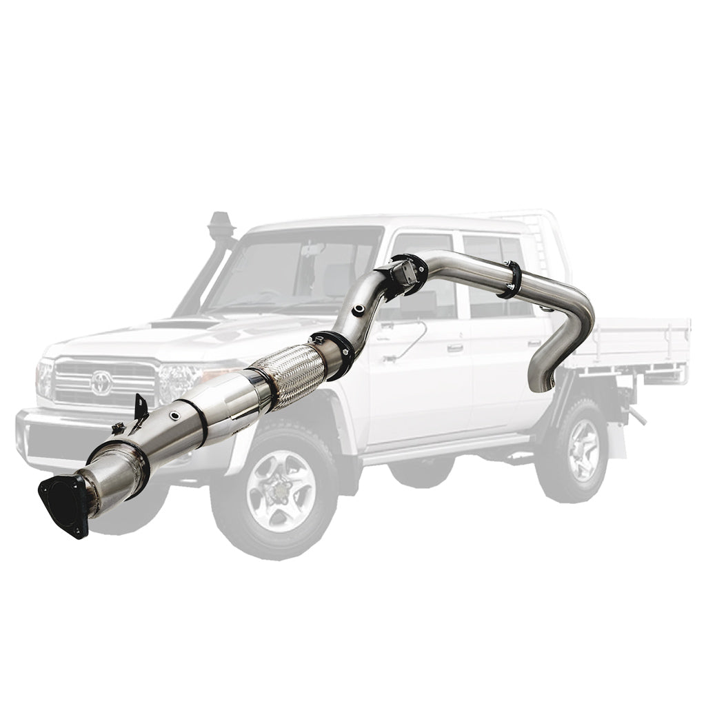 Toyota Landcruiser 79 Series VDJ79 UTE 4.5L V8 2016-On 4 Inch Stainless Turbo Back DPF Model Exhaust