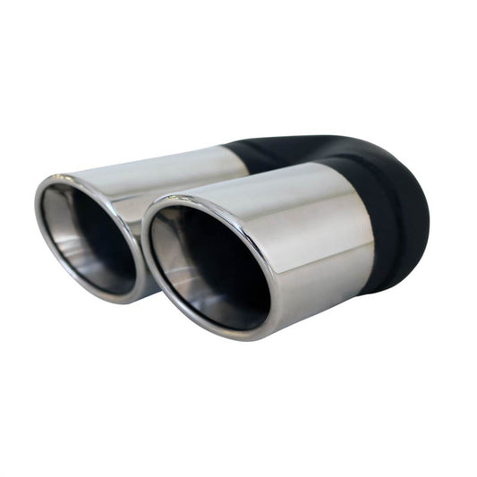 Exhaust Tip Angle Rolled Inner Cone 2.25 Inch In Dual 80mm Out RHS 304 Stainless