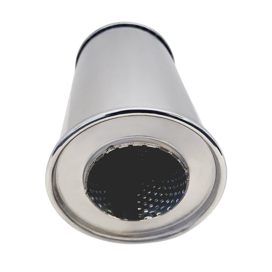 5" Round Centre/Centre Configurations Universal Mufflers Without Spigots | Stainless 409 | Select Your Size Length and Internal Options