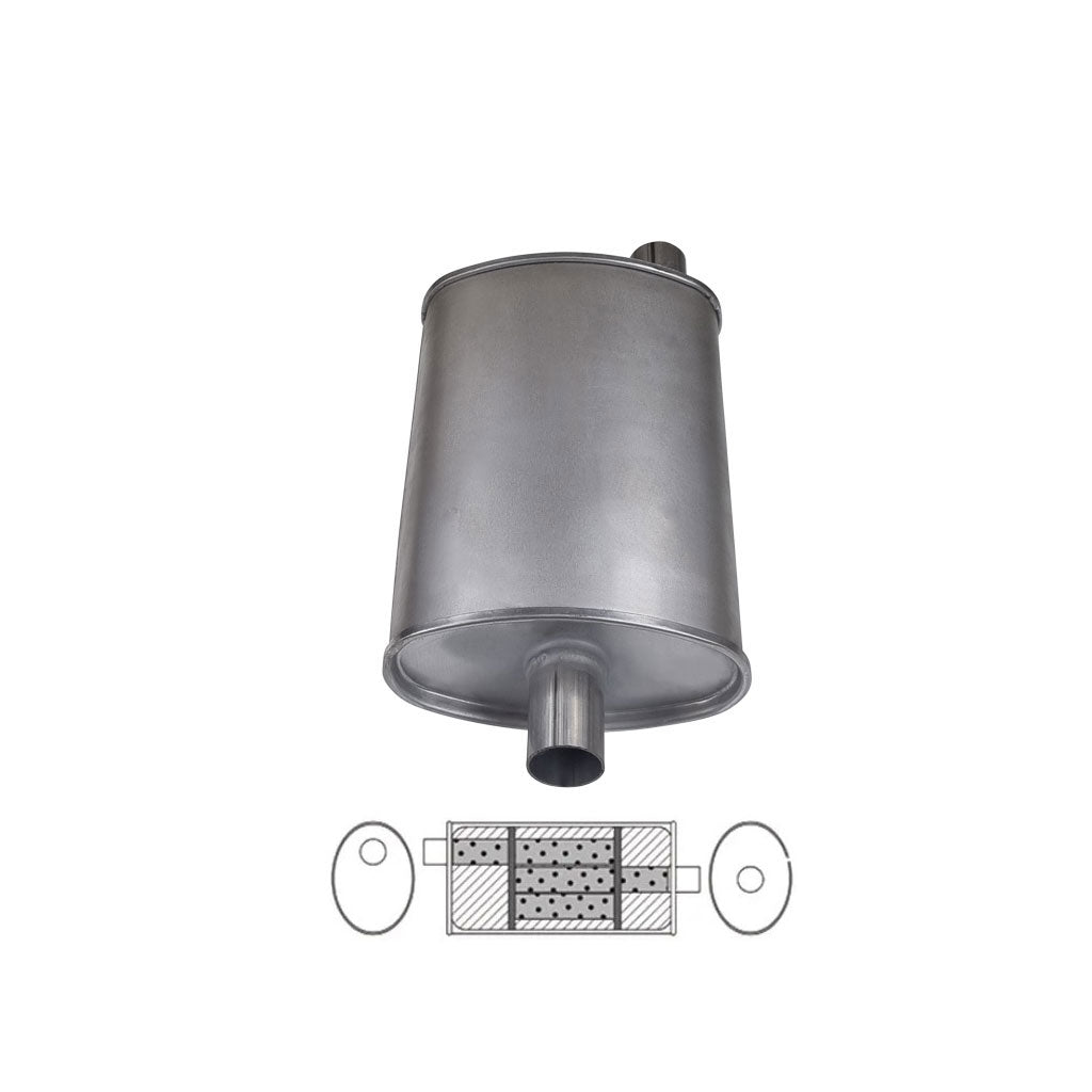 8" x 4" Offset/Centre Configurations Mufflers | Aluminised | Select Your Size Length and Internal Options