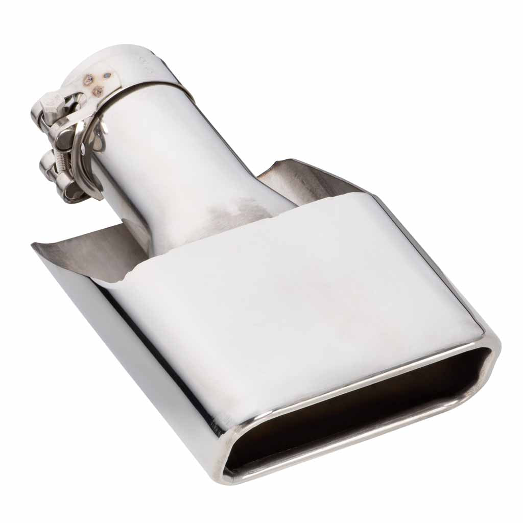 Exhaust Tip Rolled in Angle Cut 2 Inch Inlet 304 Stainless Steel XA XB